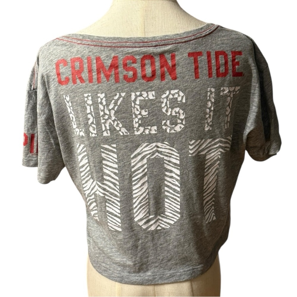 PINK Victoria’s Secret Alabama Crimson Tide Crop Tee Medium - Picture 2 of 8